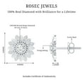 thumbnail image 6 of Rosec Jewels 0.25 CT Natural Diamond Stud Earrings for Women, Diamond Flower Stud Earrings, April Birthstone Earrings, 18K White Gold, 6 of 7