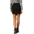 thumbnail image 3 of MODA NOVA Junior's High Waist Faux Leather Asymmetrical Hem Mini Skirt, 3 of 5