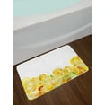thumbnail image 2 of Floral Yellow Bath Mat, Watercolor Grunge Splash Hand Drawn Sunflowers, Plush Bathroom Decor Mat with Non Slip Backing, 29.5" X 17.5", Yellow Apricot, by Ambesonne, 2 of 2