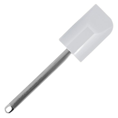 RSVP Large White Flexible Heat Safe Silicone Spatula With Stainless