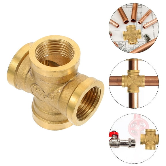 Brass Fitting 4 Way Connector 1/2 Adapter Threaded Water Joint