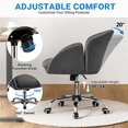 thumbnail image 4 of Alden Design Mid Back Height Adjustment and Rolling Office Desk Chair, Gray, 4 of 10
