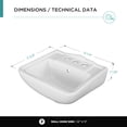 thumbnail image 6 of Porcelain Ceramic Bathroom Sink - Wall Mount Sink with Faucet Hole and Overflow - 12" x 11" Small and Sleek Sink for Bathroom (White), 6 of 9