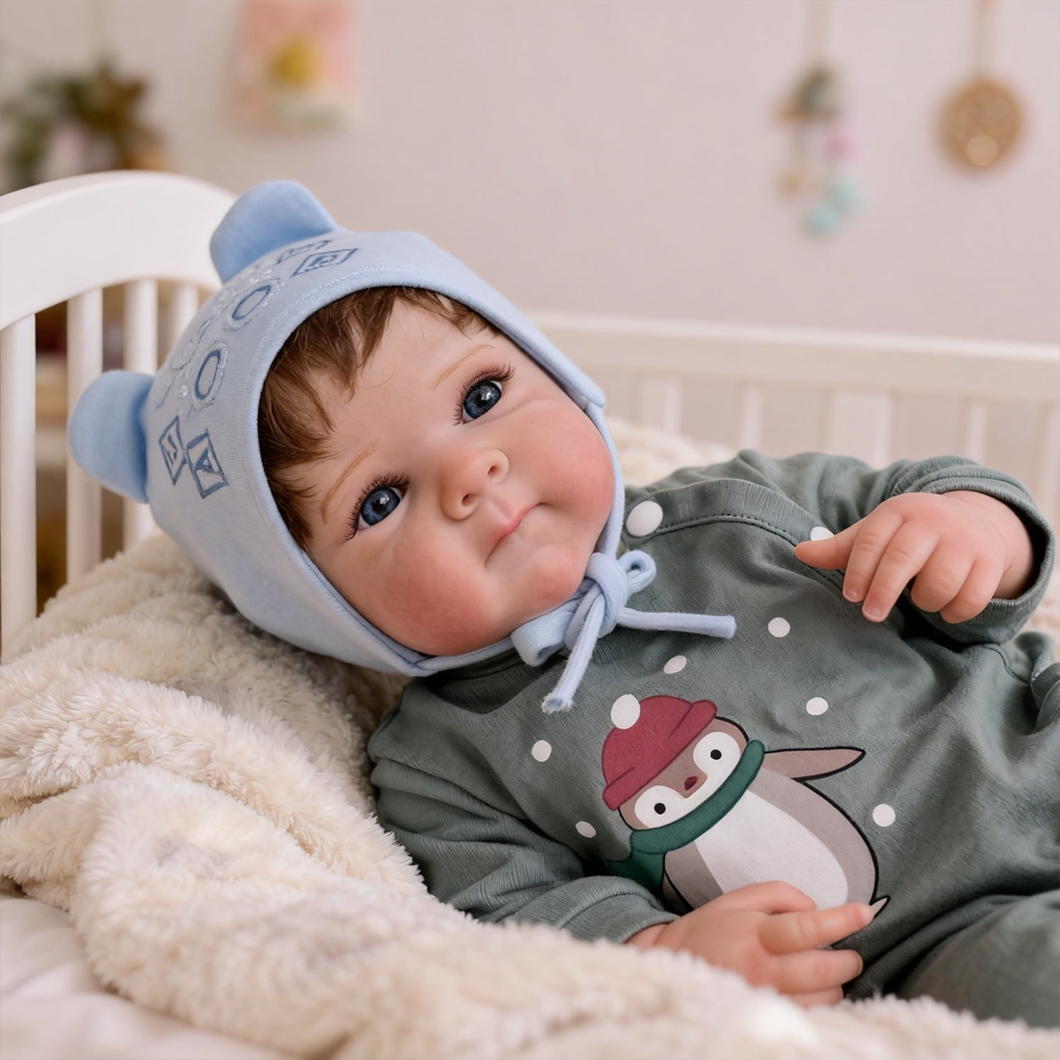 iCradle Adorable 18 Inch 45cm Reborn Baby Dolls Boy Soft Full Body Vinyl Handmade Realistic Newborn Babies Doll Boys Lifelike Baby Doll Toy for Age 3+ for Birthday Gift