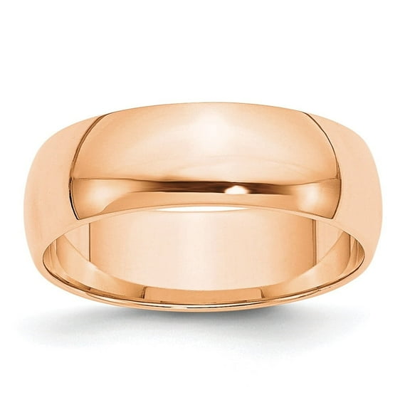 Auriga Fine Jewelry 10K Rose Gold 6mm Lightweight Half Round Wedding Band for Women Size 10