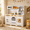 White & Gold, variant on Guqiart Kids Kitchen Playset, Wooden Pretend Play Kitchen with 24 Accessories, Realistic Light & Sound, Toddler Cooking Toy with Sink & Microwave, Interactive Play Kitchen Set for Ages 3+, Pink