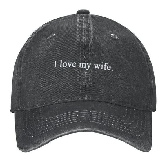 I Love My Wife Hat Print Vintage Wash Dad Hat Adjustable Curved Brim Baseball Cap,Casual Outdoor Sports Fishing Cap for Men and Women