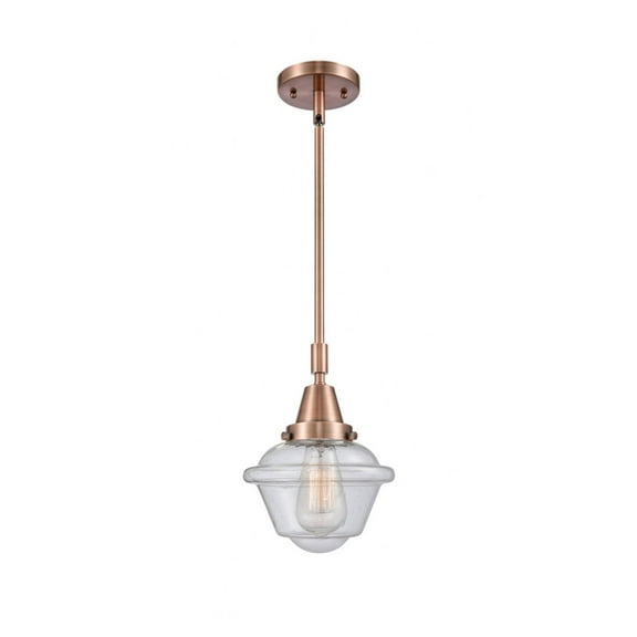 447-1S-AC-G534-Innovations Lighting-Oxford - 1 Light Stem Hung Mini Pendant In Traditional Style-9.13 Inches Tall and 7.5 Inches Wide-Antique Copper