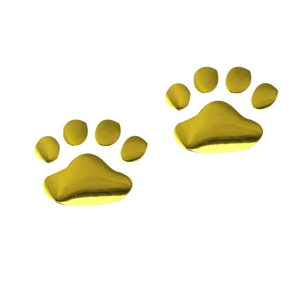 Riwesomey Etiqueta engomada del coche 3D Adorable mascota pata calcomanía Animal huella de pie pegatinas extraíbles portátiles regalos decoración Automoción decorativa y accesorios oro