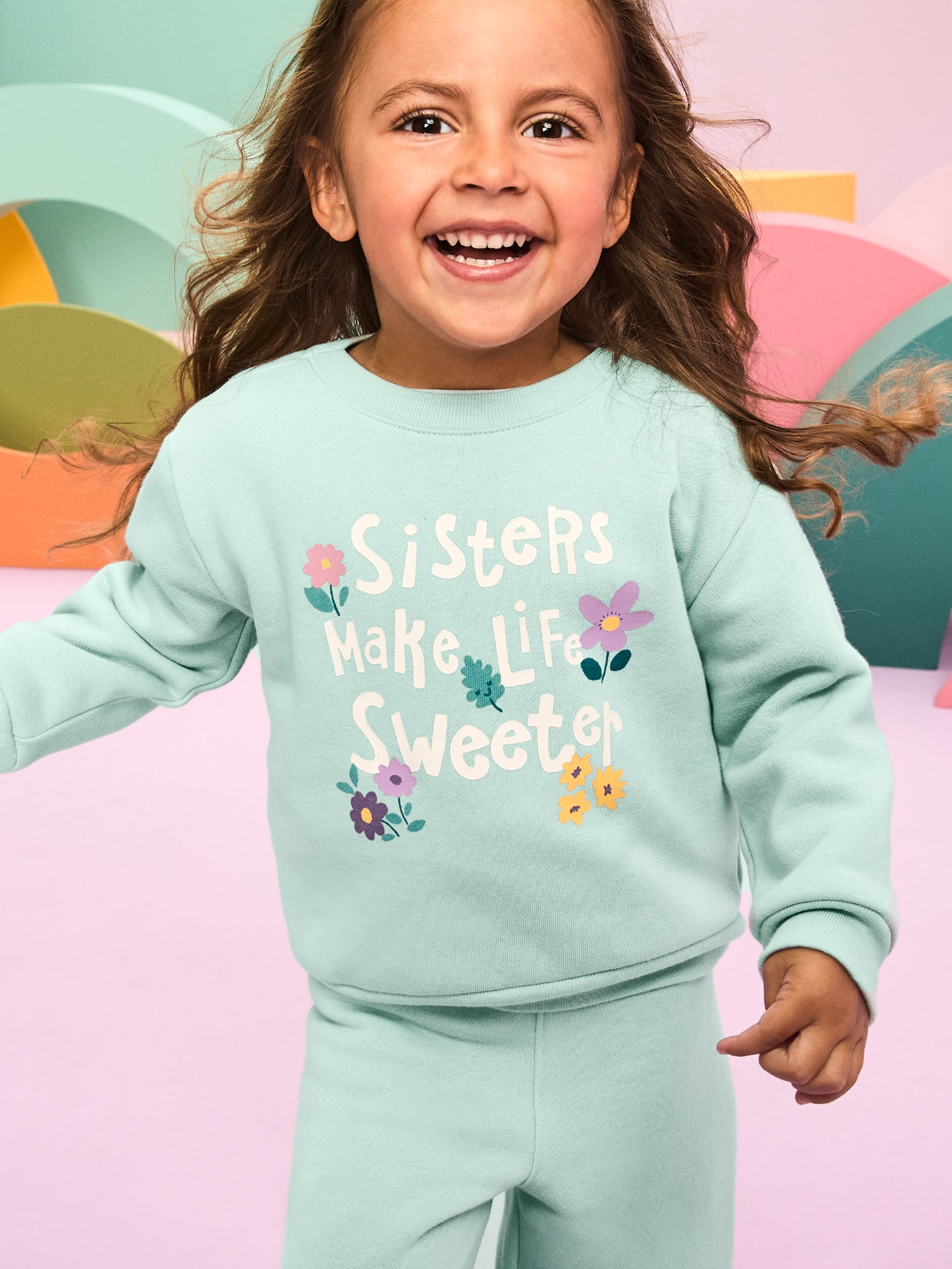 Garanimals Baby & Toddler Girl Fleece Crewneck Sweatshirt, Sizes 0-6T