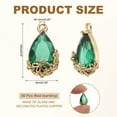 thumbnail image 2 of Uxcell 50 Pcs Faceted Teardrop Rhinestone Gemstone Charms, 16 x 9 mm Gold Plated Glass Crystal Dangle Pendants, Green, 2 of 4