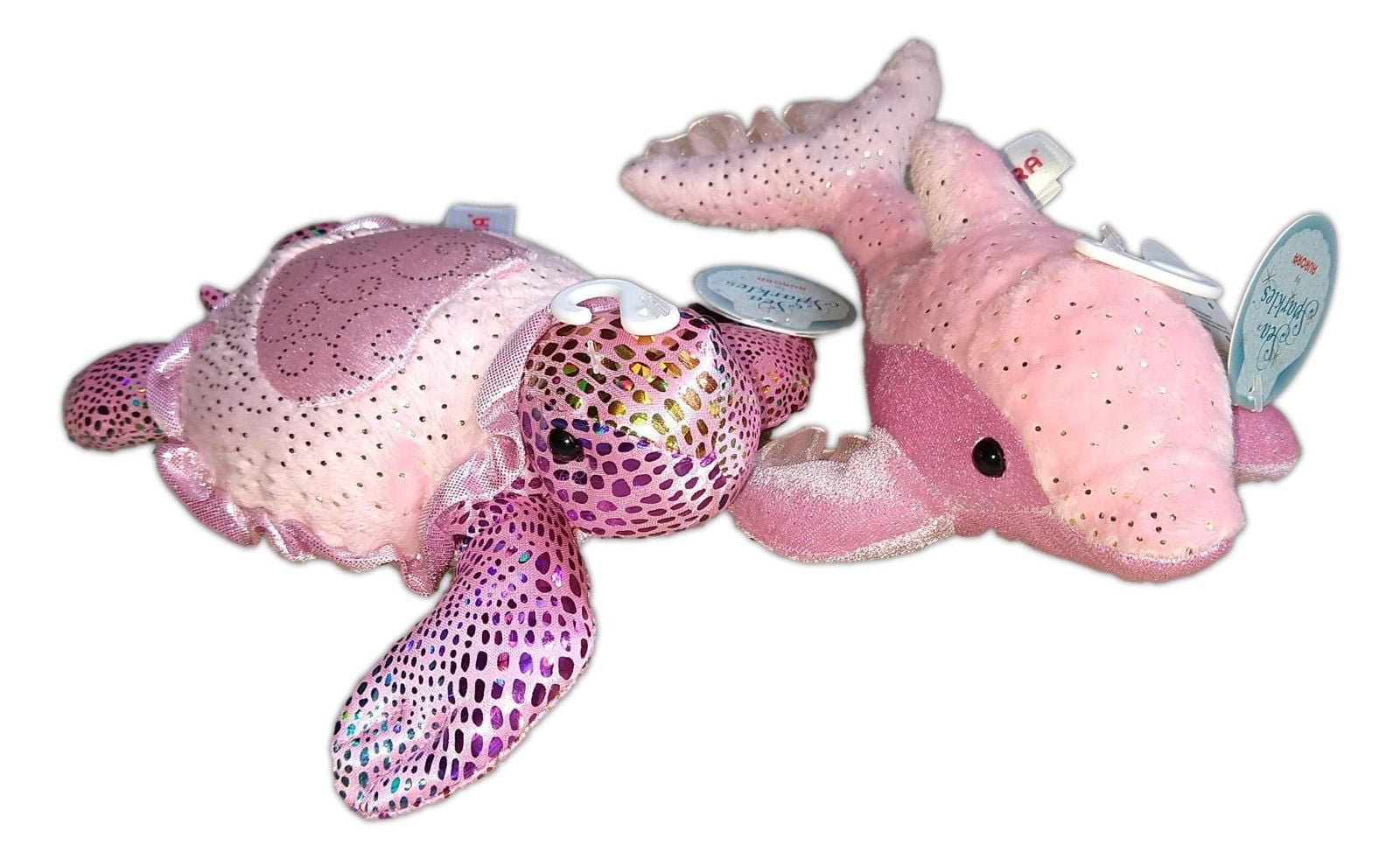 Pink TARA SEA TURTLE & DOLLYPHIN DOLPHIN Sea Sparkles Animal Plush by Aurora 
