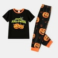 thumbnail image 4 of PatPat Halloween Pajamas Kids Pjs Family Matching Pumpkin Print Short Sleeve Holiday Sleepwear Sets for Girls Boys, Black, 6-7 Years, 4 of 10