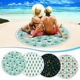 thumbnail image 6 of Matoen Round Beach Towel, 60" x 60" Microfibre Picnic Towel, Circular Beach Blanket Throw with Fringe, Round Tapestry, Meditation Mat, 6 of 6