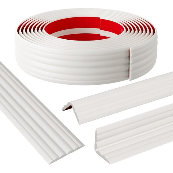1.6"W x 20'L Wall Corner Protector & Edge Guard, Peel and Stick Wall Trim Moulding Inside & Outside Corner Molding Trim Caulk Strip, Self Adhesive Trim for Wall Edge,Ceiling, Countertop(White)