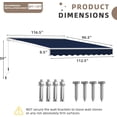 thumbnail image 7 of 9.8' x 7.8' Manual Retractable Awning, Patio Awnings Sunshade Shelter Cover with Crank Handle and Water-Resistant Polyester, Outdoor Canopy Sunsetter Awnings for Door, Window, Deck, Navy Blue, 7 of 7