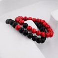 thumbnail image 3 of K-KED Couple His & Hers Distance Healing Bracelet Black Red Lava Matching YinYang-Couples, 3 of 6