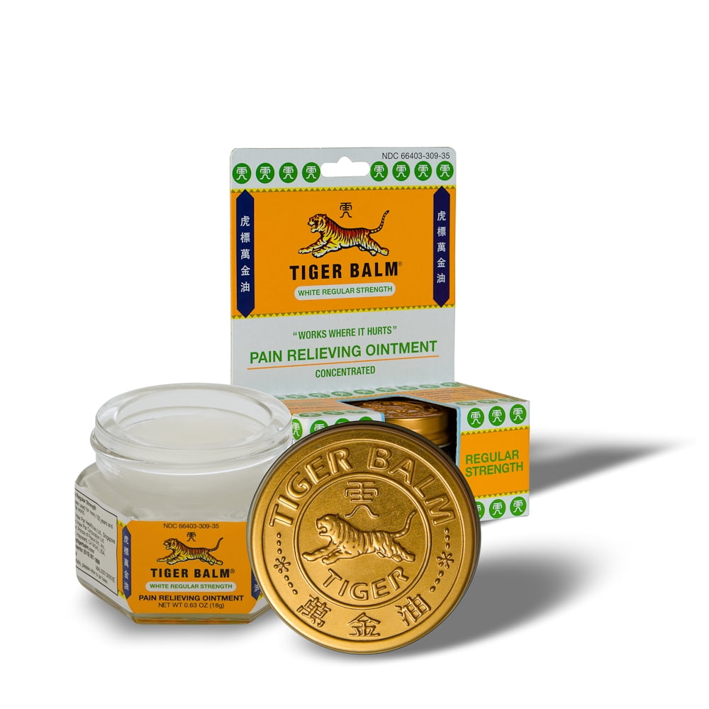 Tiger Balm Pain Relief Ointment, 0.63 oz Jar, Relief for Backaches, Strains, Sore Muscles