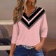 thumbnail image 2 of CHOII 50% de descuento en camisetas de mujer 2024. Camiseta con botones, manga 3/4, para uso diario, fin de semana, básica, cuello en V, blusas de mujer, mangas tres cuartos, camisetas de verano para, 2 of 5