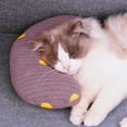 thumbnail image 6 of Yokan Cats Pillow Pet, Wear-Resistant Half Donut Pillow, Soft Warm Fluffies Pet Toys, Washable Small Pillow for Cats, Orange/Purple/Green, Durable Polyester Pillow for Resting and Comfort, 6 of 6