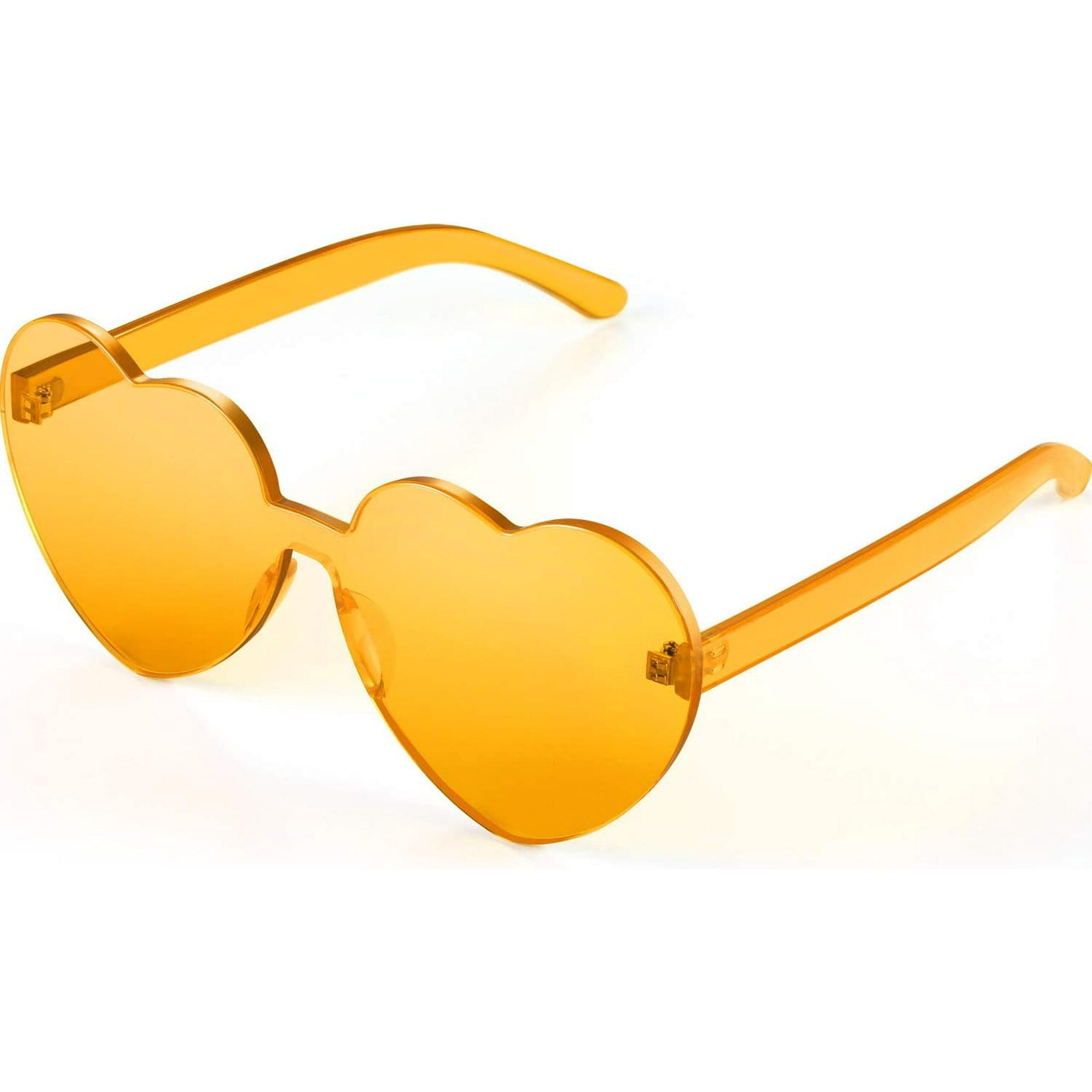 XINQIHANG Heart Shape Sunglasses Rimless Transparent Heart Glasses