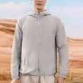 thumbnail image 2 of APEXFWDT Men's Ultra Light Sun Protection Jacket S-5XL - Packable Zipper Hooded Windbreaker with Pockets Summer Travel Essential,M,Gray, 2 of 6