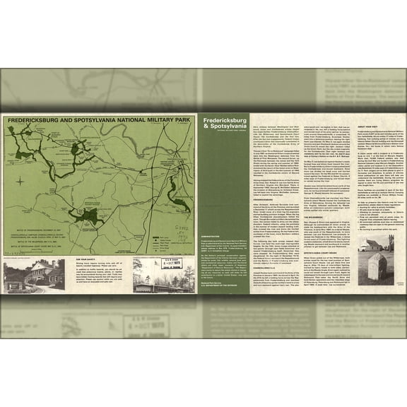 24"x36" Gallery Poster, battle field map Fredericksburg Spotsylvania 1972