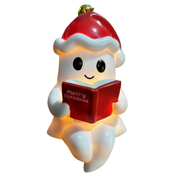 Toystoory Lámpara multifuncional con forma de fantasma leyendo, ideal para decorar la sala de estar. Incluye una campana. Kits de decoración para fiestas tamaño pequeño