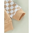 thumbnail image 6 of Seyurigaoka 2 Pcs Toddler Baby Boys Girls Checkerboard Outfit Plaid Print Long Sleeve Pullover Tops + Jogger Pants Unisex Clothes Set, 6 of 8