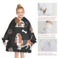 thumbnail image 6 of Basset Hounds with Bones and Presents Blanket Hoodies for Kids 6-13YR Oversize Wearable Blanket Hoodies for Boys Girls Teens, 6 of 7
