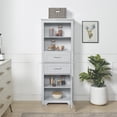 thumbnail image 2 of LoLado 60"H Freestanding Kitchen Pantry Bathroom Storage Cabinet Display Cabinet Cupboard with 2 Drawers and Open Shelves for Dining Room Bathroom Living Room, 2 of 12
