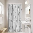 thumbnail image 2 of Stall Shower Curtain 36Wx72HInch, Grey Branch Floral Shower Curtain Set for Bathroom, Water Resistant Polyester Fabric Machine Washable, 2 of 5