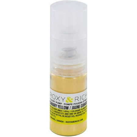 Edible Hybrid Sparkle Dust Pump, Canary Yellow 4 Grams by Roxy & Rich