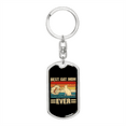 thumbnail image 1 of Best Cat Mom Ever Stainless Steel or 18k Gold Premium Swivel Dog Tag Keychain, 1 of 8