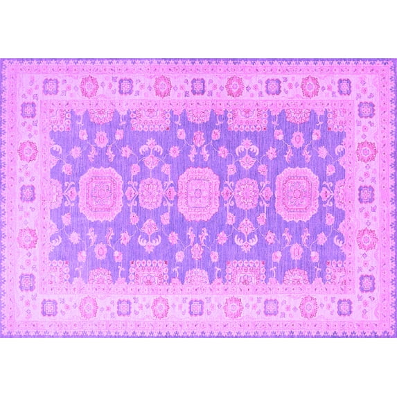 Ahgly Company Indoor Rectangle Oriental Purple Traditional Area Rugs, 6' x 9'