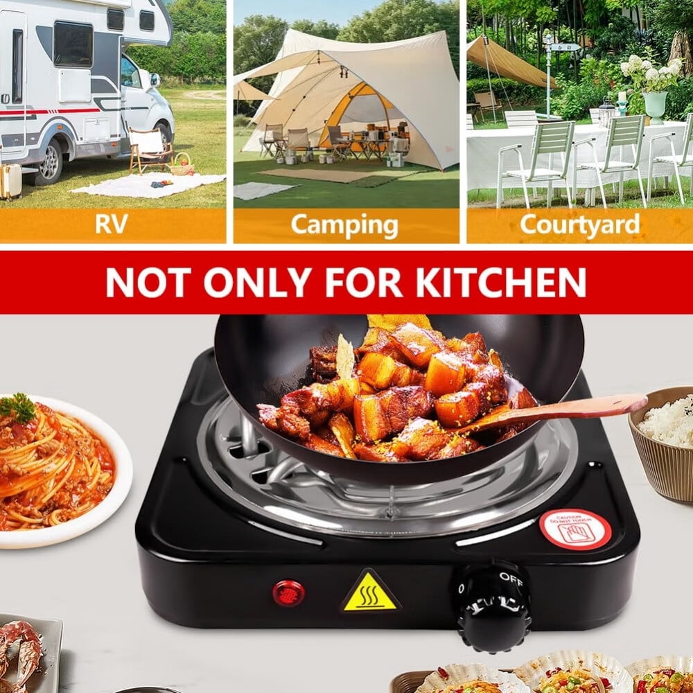 Electric Countertop Burner,Single Stove,1000W Induction Cooktop,Portable Electric Hot Plate,5 Level Adjustable Temperature Control Cooking Ranges for Home Dorm Camping Cooking