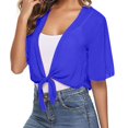 thumbnail image 2 of Yindaity Women's Crochet Cardigan Kimono Boho Long Sleeve Lightweight Soft Oversized Open Front Knitted Sweater Cardigan Sweaters for Women (Blue,XL), 2 of 6