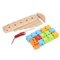 thumbnail image 2 of Rompecabezas de formas matemáticas, rompecabezas de números de madera, juguetes educativos Montessori, juguetes apilables de madera de grado profesional, 2 of 14