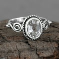 thumbnail image 7 of Natural Clear Quartz Oval Cut Ring in 925 Oxidized Sterling Silver | Handmade Bezel Set | 2.49 Ct Transparent Gemstone (9), 7 of 7