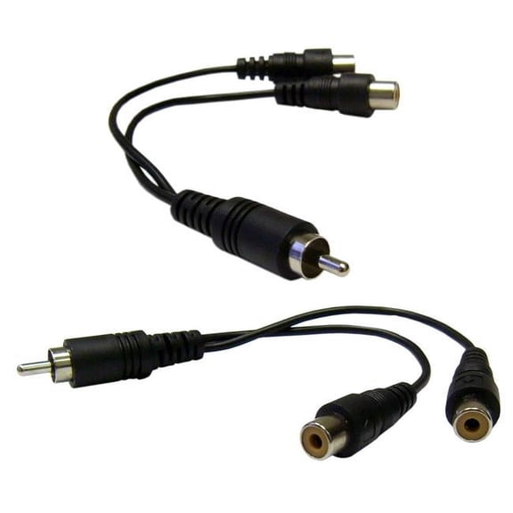 6 in. Red & White Stereo to Dual RCA Audio Adapter Cable, 3.5 mm Male to Dual RCA Female