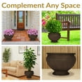 thumbnail image 6 of Sunnydaze Elizabeth 15" x 15" x 11.5" Round Rust Polyresin Outdoor Planter Pot 2-Count, 6 of 10