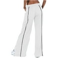 thumbnail image 4 of Quinlirra Wide Leg Sweatpants Women Petite High Waisted Jogger For Women Stripe Side Lightweight Wide Leg Pants Workout Sweatpants Athletic Joggers Pants, 4 of 5