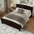 thumbnail image 2 of Bellemave Queen Size Bed Frame, Wood Platform Bed with Headboard and Footboard, Farmhouse Style QueenBed Frame with Support Slats and Strong Structure, No Box Spring Needed-Espresso, 2 of 8