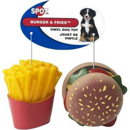UPC: 0077234057414 | Spot Vinyl Hamburger & Fries Dog Toy – 2 Pack