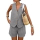 thumbnail image 1 of Conjunto de Mujer de 2 Piezas PRETTYGARDEN Chaleco sin Mangas y Shorts Gris Talle S, 1 of 8