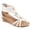 White, variant on Ecetana Wedge Sandals for Women Floral Embellished Open-Toe Dressy Sandals with Zipper Summer Heeled Sandals