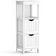 thumbnail image 1 of Costway Armario de Baño con 2 Cajones Extraíbles Estante Mueble de Almacenamiento Estrecho Lateral para Sala Dormitorio 30 x 30 x 90 cm Blanco, 1 of 10