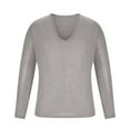 thumbnail image 3 of safuny Slim Basic Pullover Knitted Shirts for Men Holiday Solid Color Fashion Long Sleeve Athletic Comfy Daily Casual Deep V Neck Gray S, 3 of 6