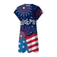 thumbnail image 4 of Dyegold Sundresses for Women Casual Beach - Womens Summer Dresses Casual Short Sleeve Star Stripes American Flag Midi Sundresses ​Loose Flowy Swing ​​Party Dress, 4 of 4