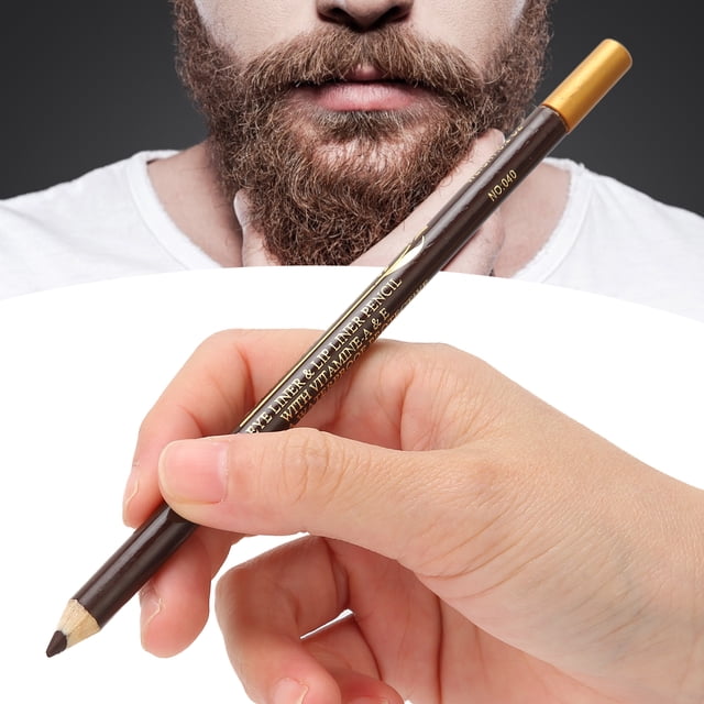 Beard Pencil Filler for Men Thick Beard Shaping Tool with Sharpener, Compact Design Beard Colouring for Men, Beard Liner Pen for Beard, Hairline and Beard Shaping